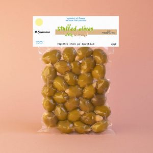 chalkidiki olives stuffed with almond packed 250g