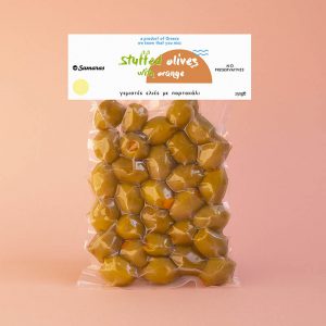 chalkidiki olives stuffed with orange packed 250g
