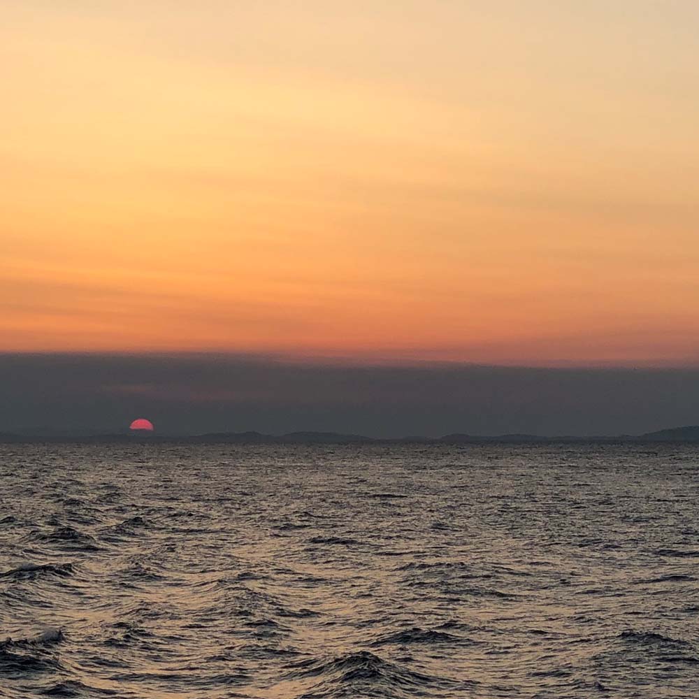sunset in the sea